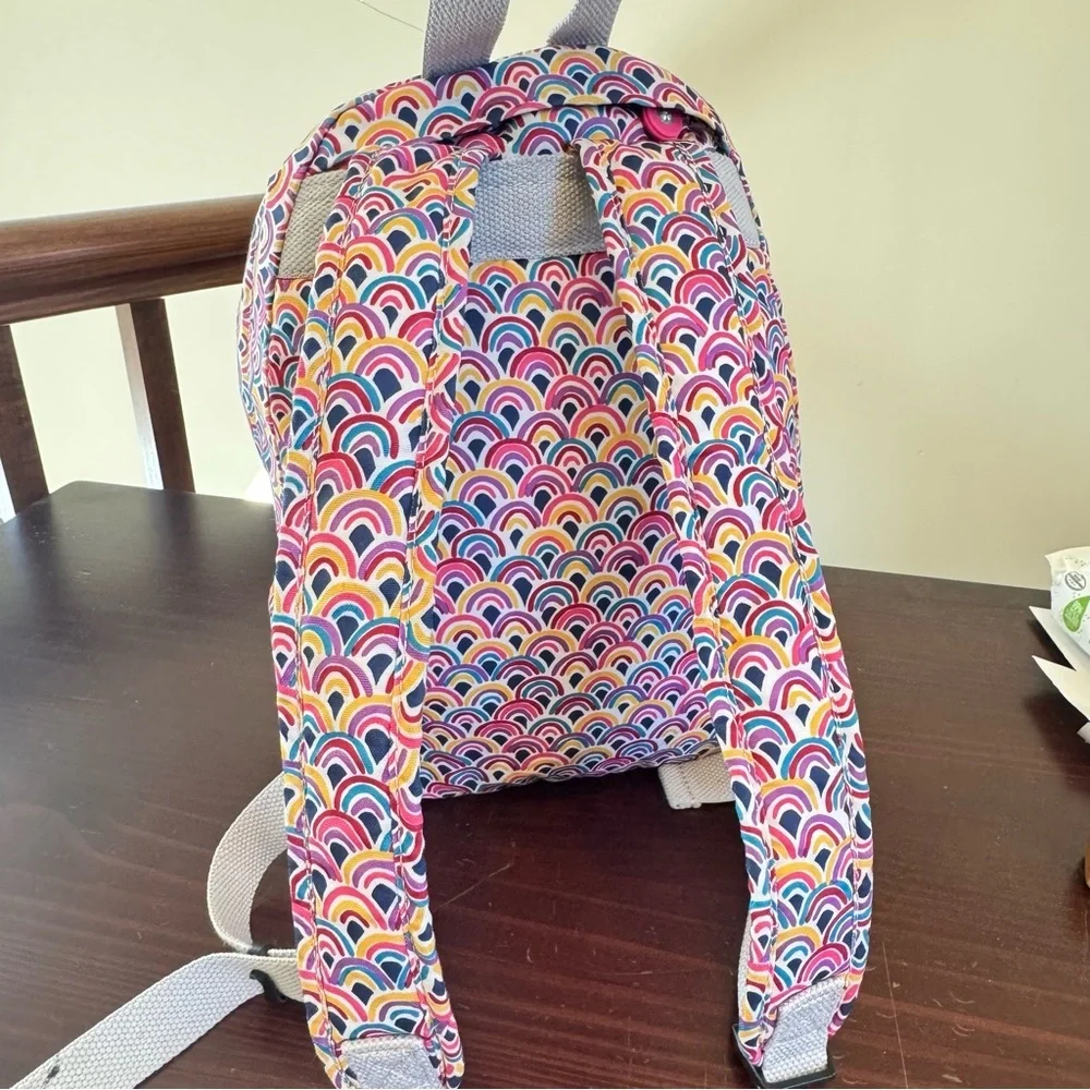 Kipling, Challenger, pink rainbow live light, Peacock, prism, fabric backpack